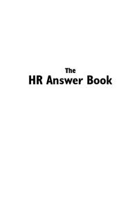 HR Answer Book : An Indispensable Guide for Managers and Human Resources Professionals Cover Image