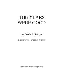 The years were good Cover Image