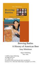 Brewing Battles : The History of American Beer